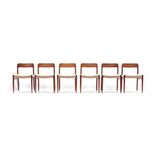 Set van 6 Niels Möller stoelen design jaren '60 '70 retro, Huis en Inrichting, Stoelen, Verzenden