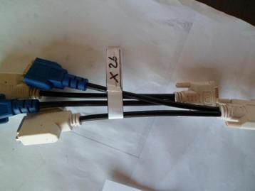 Câble adaptateur DVI-Dual Link Mann. => DVI-D Dual femelle+V, Enlèvement, Comme neuf