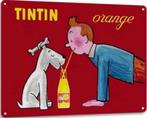 plaque en fer blanc Tintin Orange, Collections, Enlèvement ou Envoi