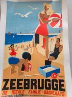 Originele kust affiche Zeebrugge eind jaren 1940, Comme neuf, Enlèvement ou Envoi