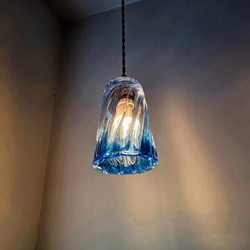 Lampe suspendue vintage en cristal Val Saint Lambert., Enlèvement ou Envoi, Comme neuf