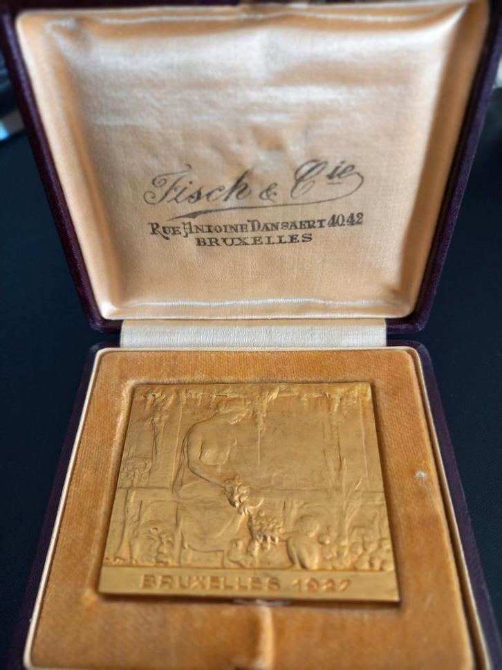 Herdenkingsmedaille internationale tentoonstelling 1927, Postzegels en Munten, Penningen en Medailles, Ophalen of Verzenden