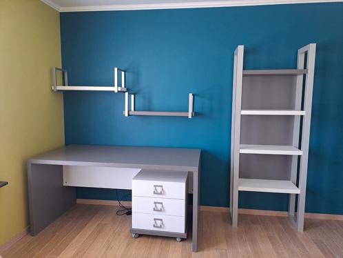 Slaapkamer set wit/grijs, Huis en Inrichting, Slaapkamer | Complete slaapkamers, Gebruikt, Twijfelaar, Ophalen