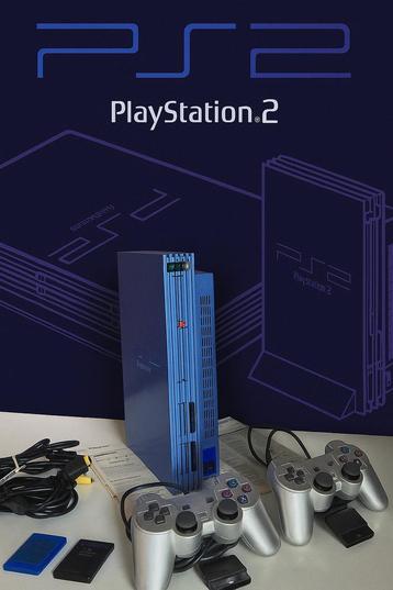 Playstation 2 phat aqua blue kant en klaar met games op ssd beschikbaar voor biedingen