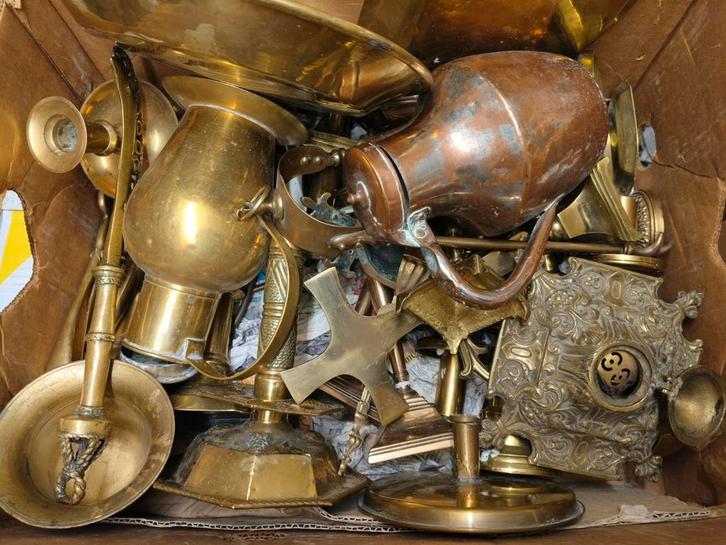 20 kg oud en antiek geel koper ., Antiek en Kunst, Antiek | Brons en Koper, Koper, Ophalen of Verzenden