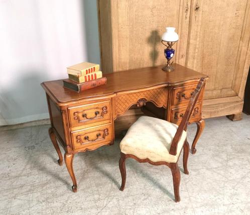 antieke Louis XV bureau-/commode in eik L 125 H 75 D 48, Antiek en Kunst, Curiosa en Brocante, Ophalen