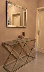 Prachtige sidetable van gehard glas en staal, Ophalen, Glas