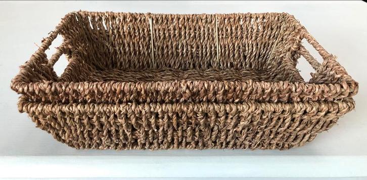 rechthoekig rieten mandje zeegras 9,5 x 21,5 x 35, Huis en Inrichting, Woonaccessoires | Schalen en Manden, Gebruikt, Mand, Rechthoekig
