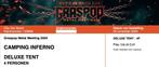 Graspop MM - Camping Inferno 1 Tent deluxe voor 4 personen, Tickets & Billets