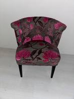 Siège/fauteuils en tissu bruns/gris fleuris rose bordeaux, Zo goed als nieuw, Stof