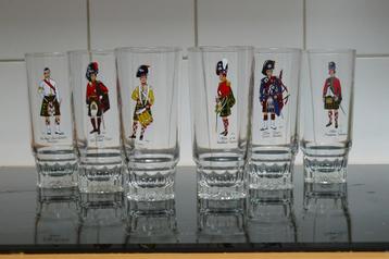 Scottish HIGHLANDER glass - Set van 6 - VINTAGE - Jaren ’50