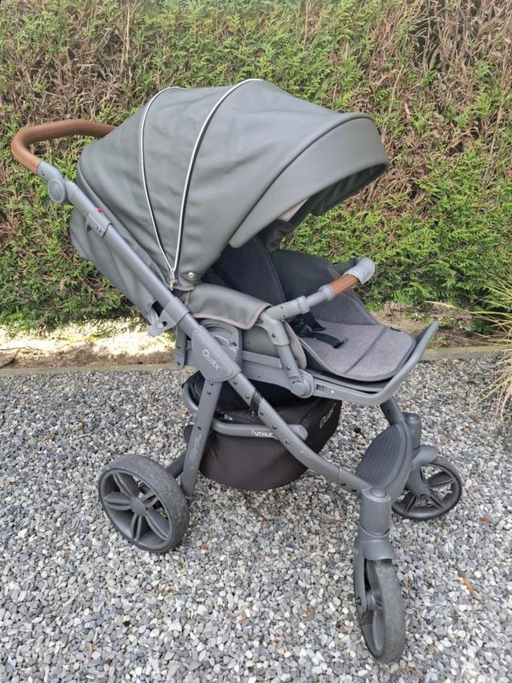 Qwax Avenue - complete trio-kinderwagen + isofix-basis, Kinderen en Baby's, Buggy's, Gebruikt, Overige merken, Regenhoes, Verstelbare rugleuning