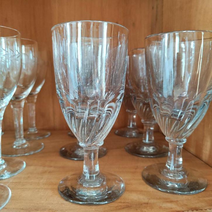 6 Antiek absintglas uit het einde van de 19e eeuw, Antiek en Kunst, Antiek | Glaswerk en Kristal, Ophalen of Verzenden