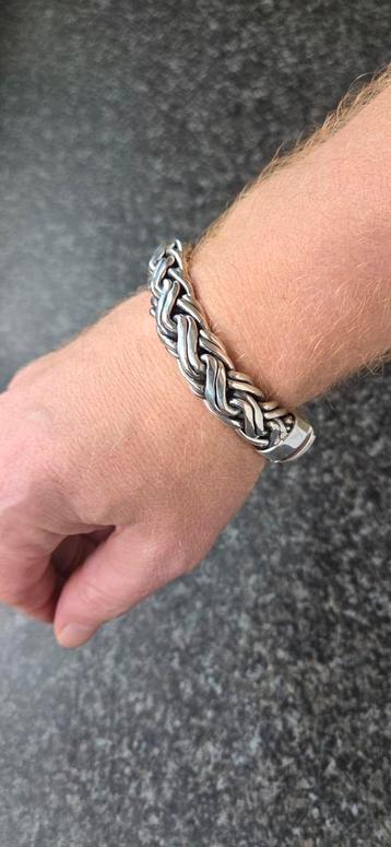 Vol zilver zware armband  beschikbaar voor biedingen