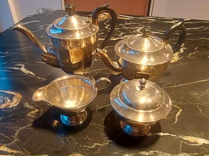 Service à thé vintage EPNS en métal argenté - Sheffield, Antiquités & Art, Antiquités | Argent & Or, Argent, Enlèvement