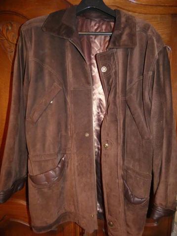 Herenvest daim/leder maat 56, Enlèvement ou Envoi, Porté, Taille 56/58 (XL)