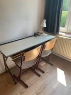 Retro schoolbank incl. stoelen, Ophalen, Zo goed als nieuw