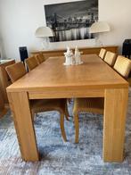 Eetkamertafel + 6 stoelen, Ophalen, Gebruikt, 100 tot 150 cm, 150 tot 200 cm