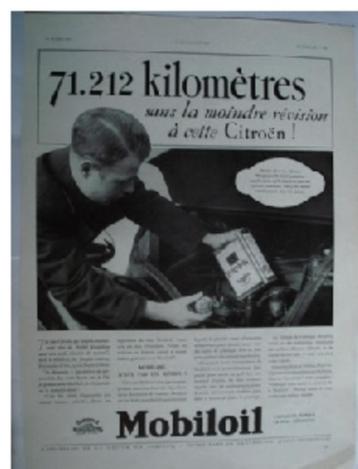 Citroën Traction Avant Mobiloil 1936 Publicité beschikbaar voor biedingen