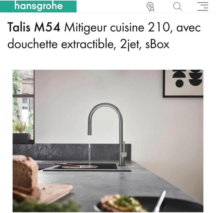 Robinet cuisine Hans Grohe, Maison & Meubles, Cuisine | Éléments de cuisine, Neuf, Noir, Enlèvement