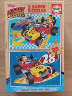 Houten puzzels Mickey & the Roadster Rangers 2 x 25 stukken, Kinderen en Baby's, 10 tot 50 stukjes, Van hout, 4 tot 6 jaar, Ophalen of Verzenden
