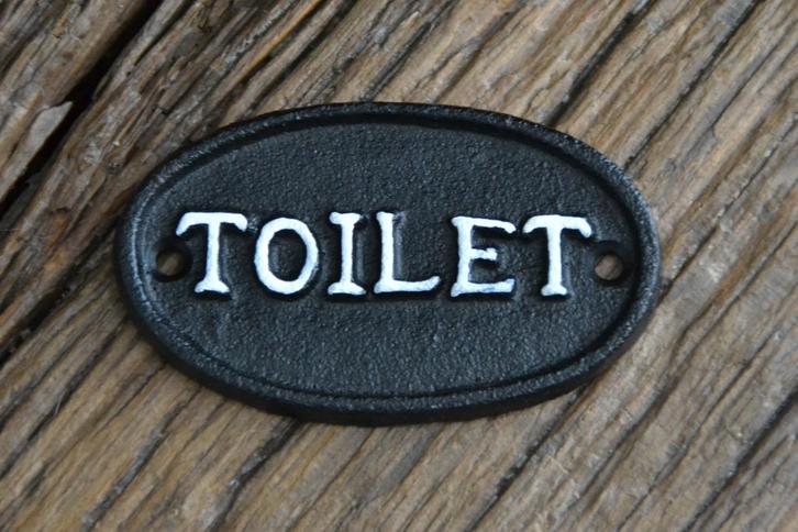 Deurbordje -Toilet- zwart Landelijk gietijzer, Huis en Inrichting, Badkamer | Badtextiel en Accessoires, Nieuw, Overige typen