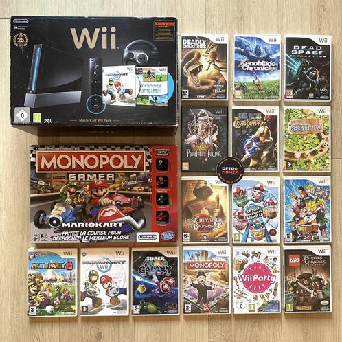 Nintendo Wii Mario Kart 25-jarig jubileumconsole + games, Games en Spelcomputers, Games | Nintendo Wii, Zo goed als nieuw, Ophalen of Verzenden