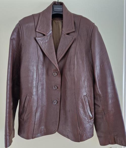 DNR Donar bruin lederen colbert jas maat M, Kleding | Heren, Jassen | Zomer, Zo goed als nieuw, Maat 48/50 (M), Bruin, Ophalen of Verzenden
