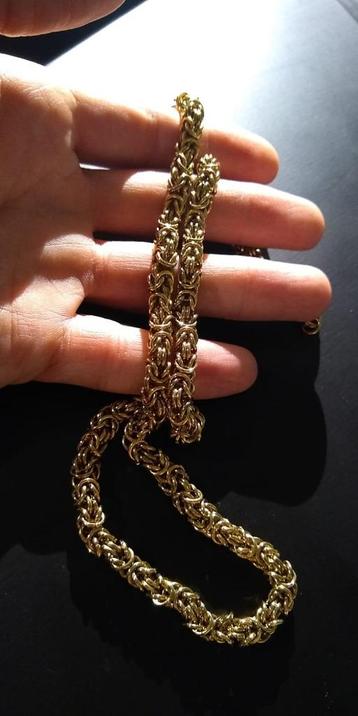 Goldplated ketting met koningsschakel nieuw beschikbaar voor biedingen