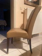 6 lederen eetkamerstoelen taupe, Maison & Meubles, Chaises, Enlèvement, Comme neuf