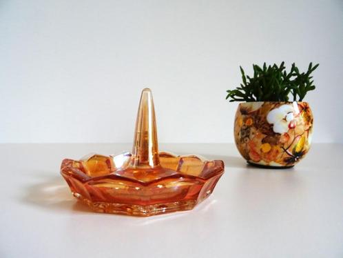 Marigold Carnival Glass jaren '30 ringhouder, iriserend glas, Antiek en Kunst, Antiek | Glaswerk en Kristal, Ophalen of Verzenden