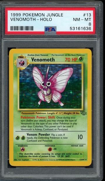 Venomoth Holo PSA 8 - 13/64 - Jungle 1999 beschikbaar voor biedingen