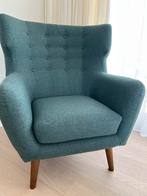 Kubrick, fauteuil bergère, tissu vert darby et pieds teintés, Huis en Inrichting, Fauteuils, Ophalen, Zo goed als nieuw