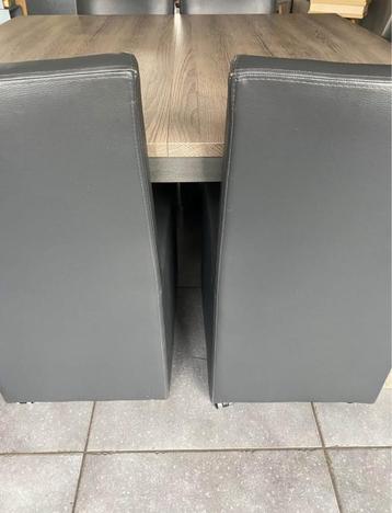 6 lederen stoelen, Maison & Meubles, Chaises, Gris, Enlèvement, Cuir, Cinq, Six Chaises ou plus