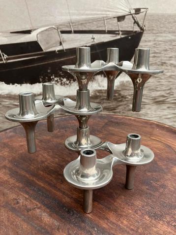 3 vintage BMF Nagel kandelaars, type Orion beschikbaar voor biedingen