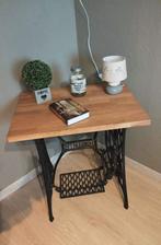 Table d'appoint restauré en fer et en bois, Zo goed als nieuw, 60 cm of meer, Rechthoekig, Hout