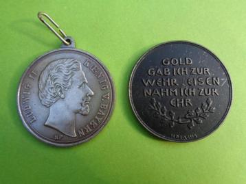 WO 1 penning  en  herinnerings medaille Ludwig II beschikbaar voor biedingen