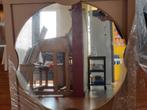 Grand miroir rond avec bord doré, Maison & Meubles, Neuf, Moins de 100 cm, Rond, Enlèvement
