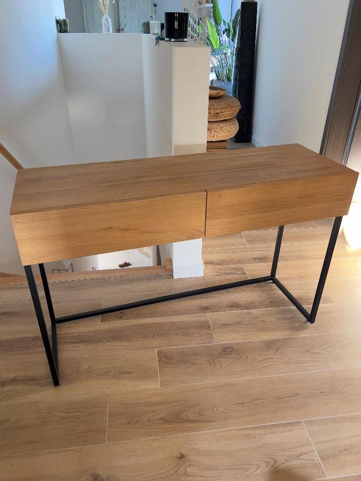 SPLENDIDE CONSOLE TECK, Maison & Meubles, Tables | Dessertes, Comme neuf, 25 à 50 cm, 100 à 150 cm, Rectangulaire, Teck, Métal