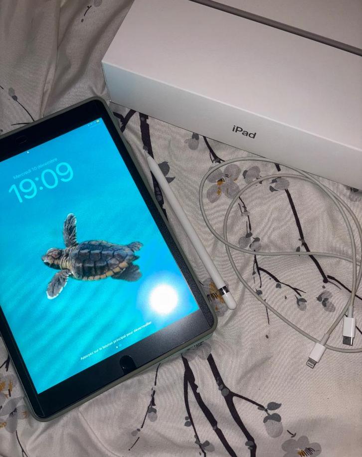 iPad 9e génération + Apple Pencil + câble de charge, Computers en Software, Apple iPads, Zo goed als nieuw, Apple iPad, Wi-Fi