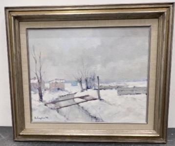 huile sur toile paysage enneige signe phillipe verheyden, Enlèvement ou Envoi