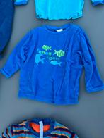 donker blauwe t-shirt met vissen 74-80/9-12m, Enlèvement ou Envoi, Comme neuf