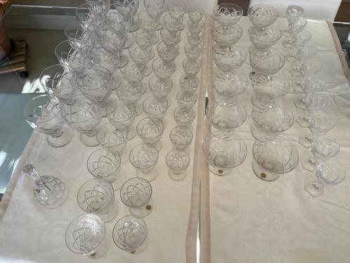 Set drinkglazen (+ coupes champagne) - retro - Cristal Bis, Verzamelen, Glas en Drinkglazen, Gebruikt, Overige typen, Ophalen