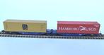 Rocky-Rail- Sggmmss 90 met een MSC en een Hamburg Süd contai, Nieuw, Ophalen of Verzenden, Wagon
