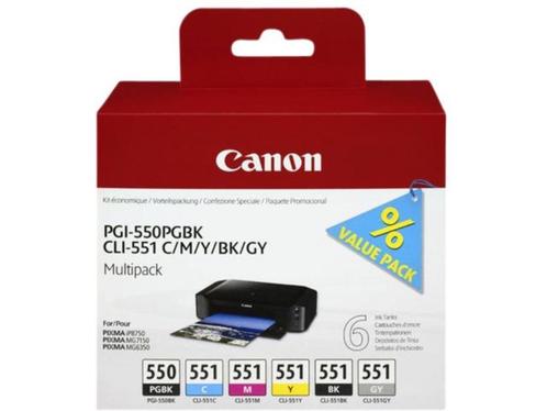 Canon inkt cartridges PGI-550PGBK CLI-551 C/M/Y/BK/GY, Informatique & Logiciels, Fournitures d'imprimante, Neuf, Cartridge, Enlèvement