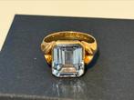 Prachtige 18K gouden vintage ring met blauwe Spinel 4,50ct!, Blauw, Ophalen of Verzenden, 17 tot 18, Met edelsteen