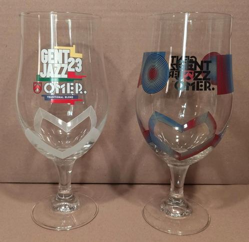 Glazen Omer Gent Jazz 2023 en 2024, Verzamelen, Biermerken, Gebruikt, Glas of Glazen, Overige merken, Ophalen of Verzenden