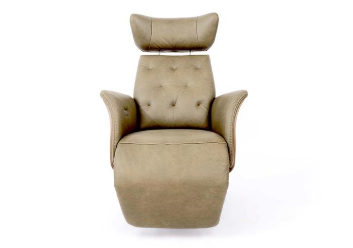 Relaxfauteuil showroommodel, Huis en Inrichting, Fauteuils, Nieuw, Hout, Leer, Metaal, 50 tot 75 cm, 75 tot 100 cm, Ophalen