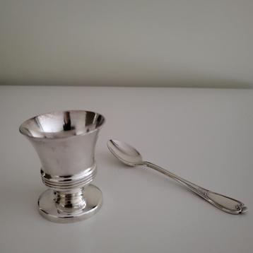 Verre à liqueur ancien + cuillère à café, Enlèvement ou Envoi