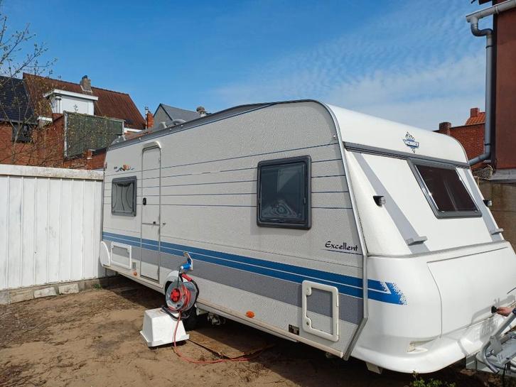 Caravan Hobby Excellent, Caravans en Kamperen, Caravans, Particulier, tot en met 4, 1000 - 1250 kg, Rondzit, Hobby, Frans bed